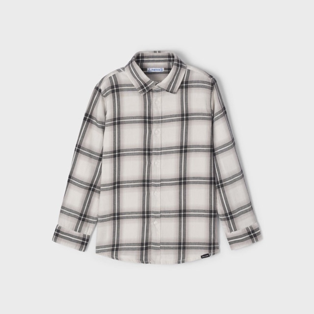 Size 3 Boys Mayoral Kids Checkered Button Down Shirt - Black and White